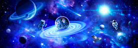 太空星球宇航员银河宇宙星空背景