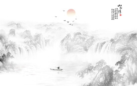 新中式山水墙画