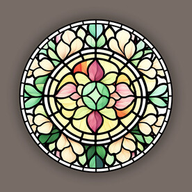 圆形蒂凡尼教堂玻璃灯具图案