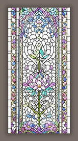 教堂蒂凡尼玄关彩绘彩晶玻璃图案