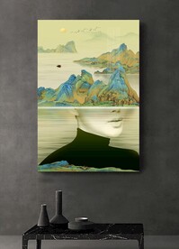 美女山水创意装饰画