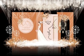 橙色简约婚礼背景