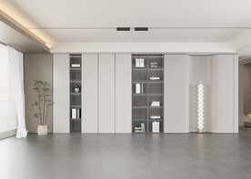 现代客厅沙发背景墙空场景