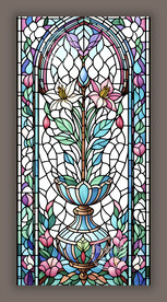 玄关彩晶教堂蒂凡尼彩绘玻璃图案