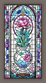 教堂蒂凡尼玄关吊顶玻璃彩绘图案