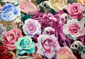 现代设计背景墙壁画