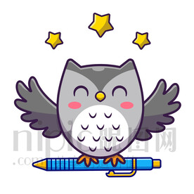 可爱卡通猫头鹰学习教育培训