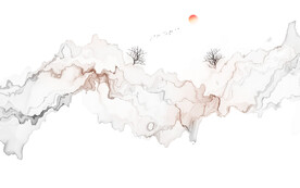 简约现代线条抽象水墨画背景