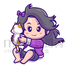 可爱卡通小女孩爱宠人士