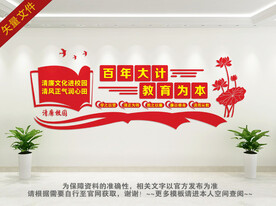 百年大计教育为本文化墙