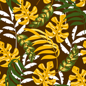  植物枝叶 面料印花