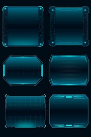 科技机械几何边框弹窗Ui组件