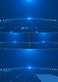 4k蓝色科技晚会背景AE模板