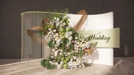 清新白绿婚礼草图大师su模型