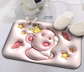 可爱卡通小熊蝴蝶地垫