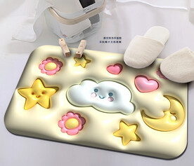 可爱卡通星星月亮地垫