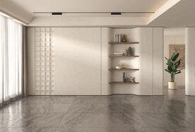 奶油风餐厅背景家具合成