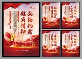 抗震救灾精神党建海报