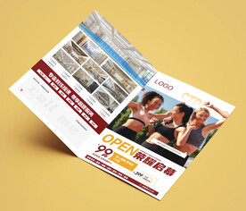 健身瑜伽游泳活动折页海报图片