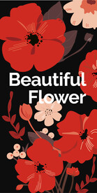 红色色鲜花矢量插图