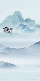 蓝色 现代高端玄关 tif分层