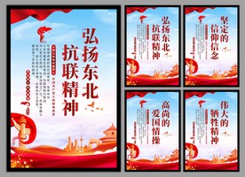 东北抗联精神党建海报