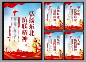 东北抗联精神党建海报