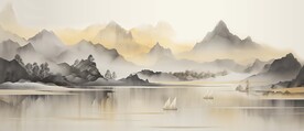 新中式水墨山水画