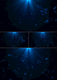 4K蓝色粒子点线面背景AE模板