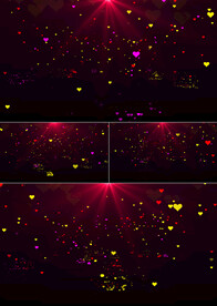 4k唯美心形粒子婚礼背景AE