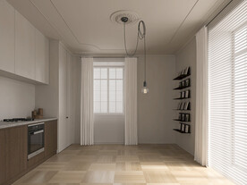 厨房背景墙空场景