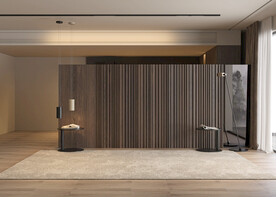 现代极简轻奢卧室背景墙