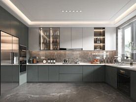 现代轻奢厨房背景墙