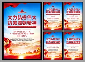 抗美援朝精神党建海报