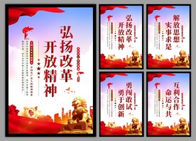 改革开放精神党建海报