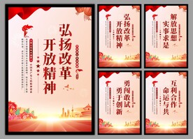 改革开放精神党建海报