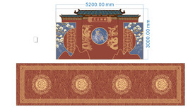 中式龙凤红蓝色系新中式婚礼舞台