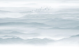 山水水墨画背景墙