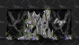 高级银色小众婚礼迎宾效果图