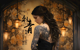 纹身刺青壁画壁纸背景墙墙纸设计