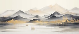 新中式水墨意境山水装饰画