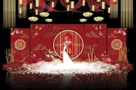 红色中式婚礼背景