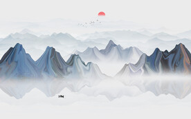 新中式抽象山水画