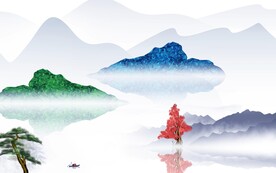 意境 现代背景山水 TIf分层