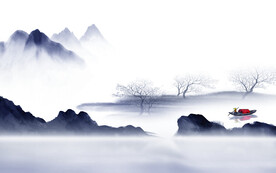 高雅 现代背景山水 TIf分层