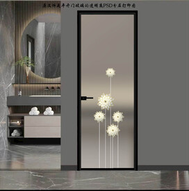 高清分层透明底平开门打印图