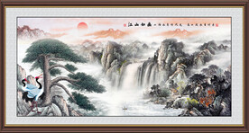 迎客松国画