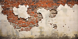 复古斑驳红砖水泥墙背景墙壁画