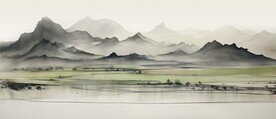 新中式水墨意境山水装饰画