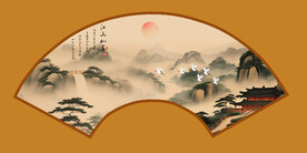 扇形山水画